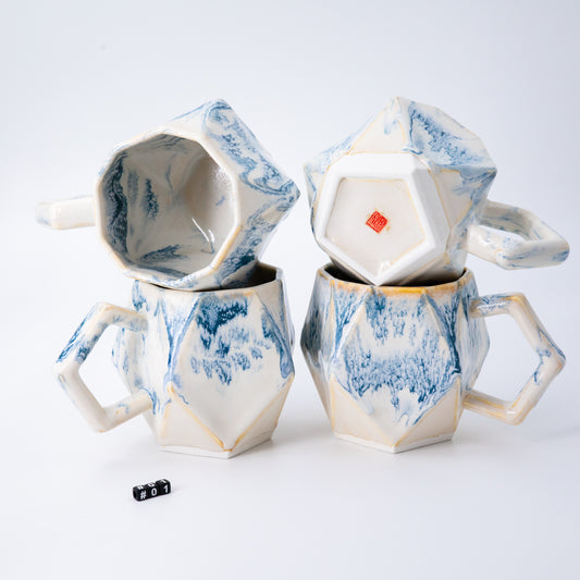 (Made-to-order) Geometric Pottery Mug 380ml (12.8oz)