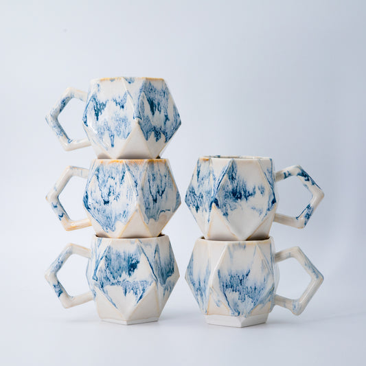 (Made-to-order) Geometric Pottery Mug 380ml (12.8oz)