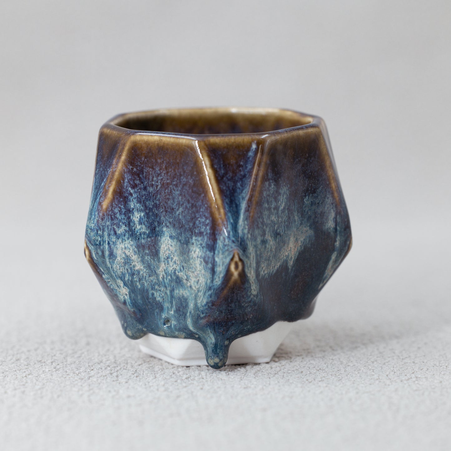 Wavy Ocean Blue Drippy Mug | Christmas Handmade Pottery Gift