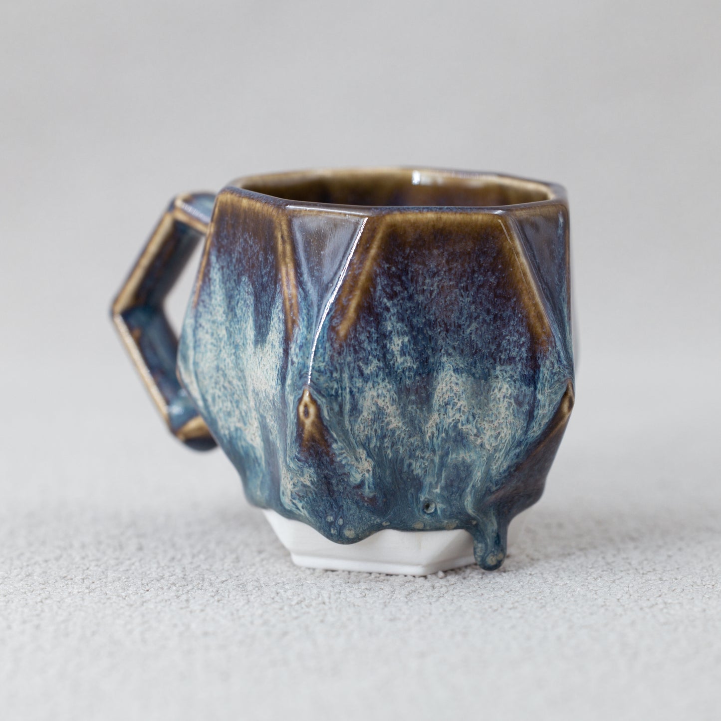 Wavy Ocean Blue Drippy Mug | Christmas Handmade Pottery Gift