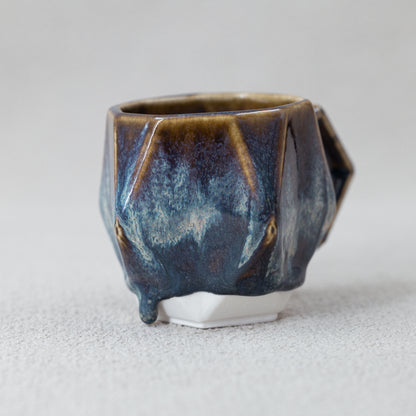 Wavy Ocean Blue Drippy Mug | Christmas Handmade Pottery Gift