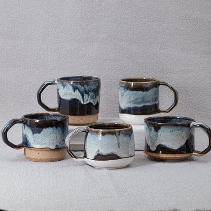 Wavy Blue Mugs